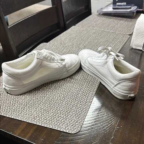 White Old Skool Vans - Picture 3 of 6